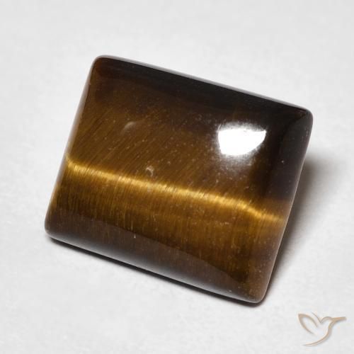 Œil de tigre Marron chaud naturelle Baquette, 5.71 ct, Opaque