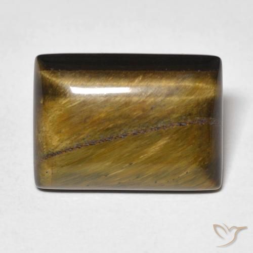 12.70ct Naturel Brun moyen Œil de tigre, Baquette, Opaque
