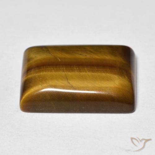 Œil de tigre Marron chaud naturelle Baquette, 13.82 ct, Opaque
