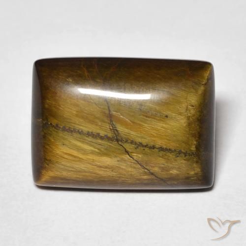 12.80ct Naturel Marron chaud Œil de tigre, Baquette, Opaque