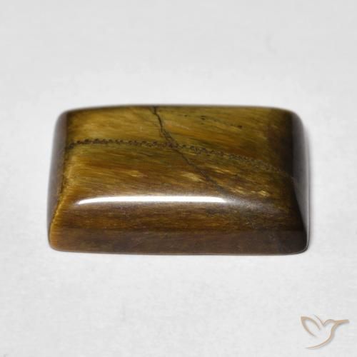 Œil de tigre Marron chaud naturelle Baquette, 12.80 ct, Opaque