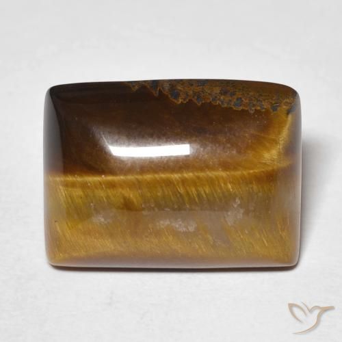 12.99ct Naturel Brun moyen Œil de tigre, Baquette, Opaque