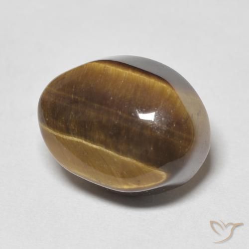 Œil de tigre Brun moyen naturelle ovale, 6.70 ct, Opaque
