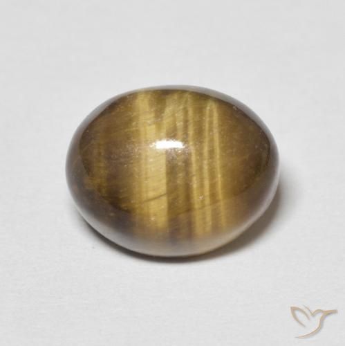 4.09ct Naturel Brun moyen Œil de tigre, ovale, Opaque