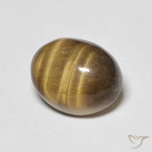Œil de tigre Brun moyen naturelle ovale, 4.09 ct, Opaque