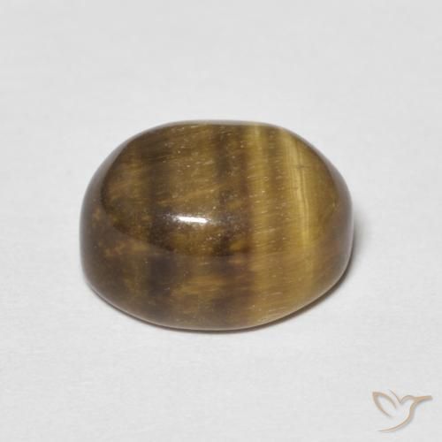 Œil de tigre Brun moyen naturelle ovale, 4.09 ct, Opaque