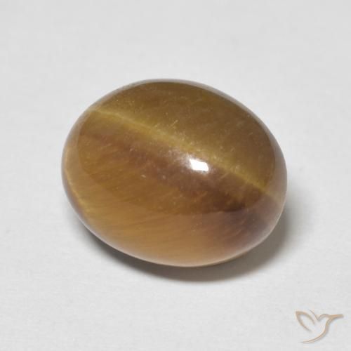 Œil de tigre Marron chaud naturelle ovale, 3.12 ct, Opaque