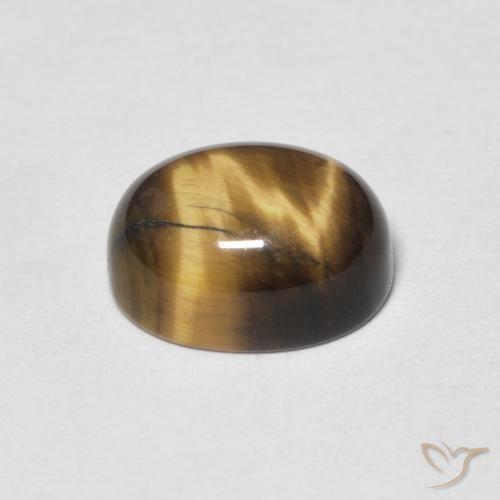 Œil de tigre Marron jaunâtre naturelle ovale, 2.43 ct, Opaque