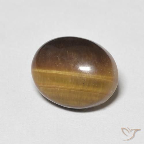 Œil de tigre Marron jaunâtre naturelle ovale, 3.02 ct, Opaque