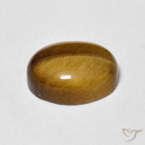 Œil de tigre Brun doré naturelle ovale, 3.05 ct, Opaque