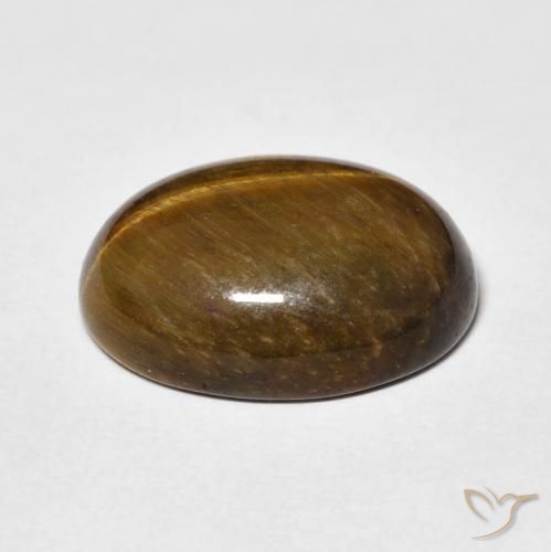 Œil de tigre Marron chaud naturelle ovale, 8.85 ct, Opaque