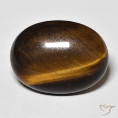 14.23ct Naturel Medium Dark-Brown Œil de tigre, ovale, Opaque