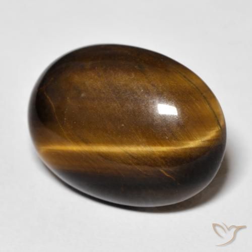 Œil de tigre Medium Dark-Brown naturelle ovale, 14.23 ct, Opaque