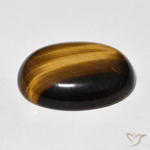Œil de tigre Medium Dark-Brown naturelle ovale, 14.23 ct, Opaque