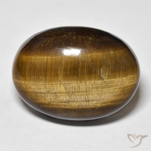 Œil de tigre Medium Light-Brown naturelle ovale, 36.66 ct, Opaque