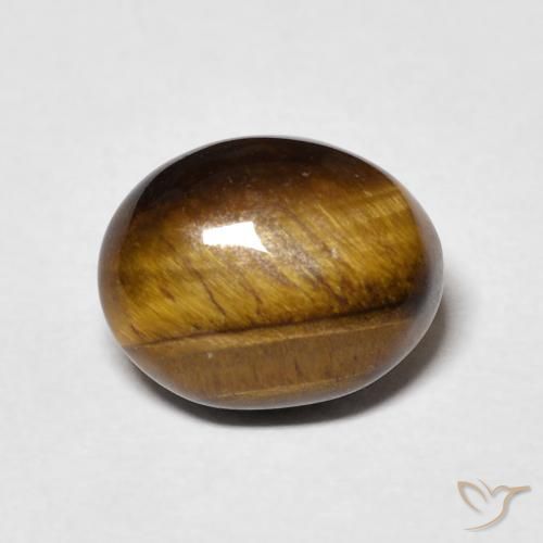 Oeil de Tigre Brun pain d'épices naturelle ovale, 3.44 ct, Opaque