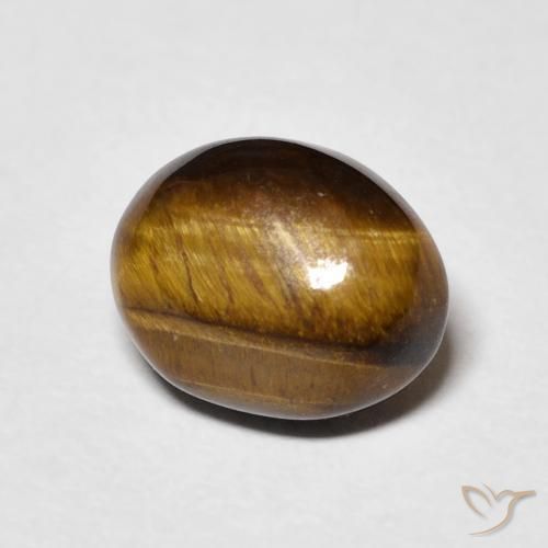 Oeil de Tigre Brun pain d'épices naturelle ovale, 3.44 ct, Opaque