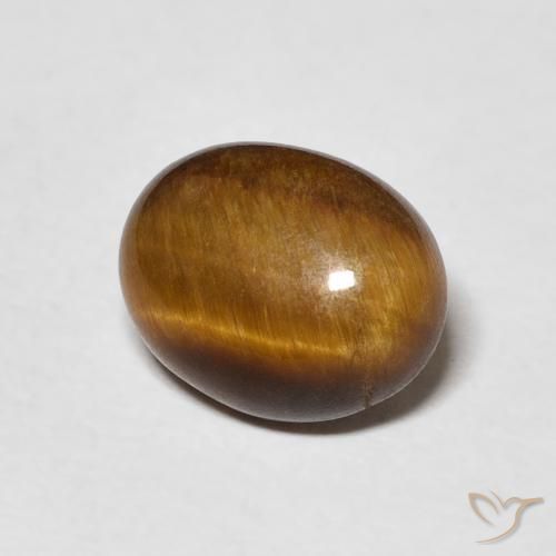 Œil de tigre Marron chaud naturelle ovale, 2.62 ct, Opaque
