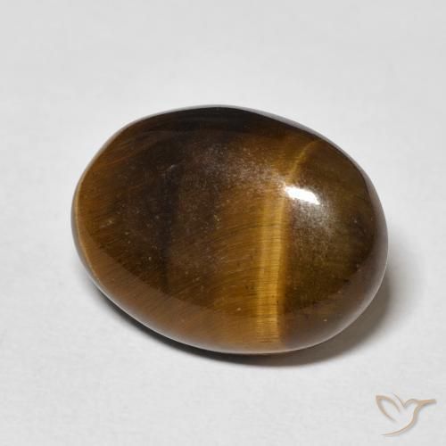 Œil de tigre Marron chaud naturelle ovale, 8.66 ct, Opaque