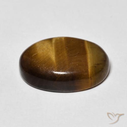 Œil de tigre Marron chaud naturelle ovale, 8.66 ct, Opaque