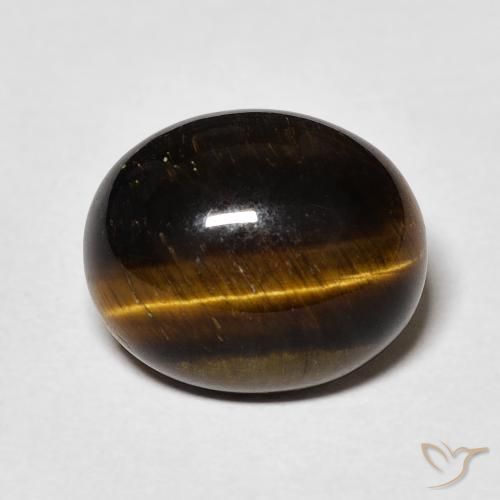 4.79ct Naturel Medium Dark-Brown Œil de tigre, ovale, Opaque