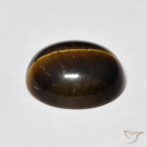 Œil de tigre Medium Dark-Brown naturelle ovale, 4.79 ct, Opaque