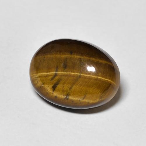 Œil de tigre Brun doré naturelle ovale, 5.06 ct, Opaque