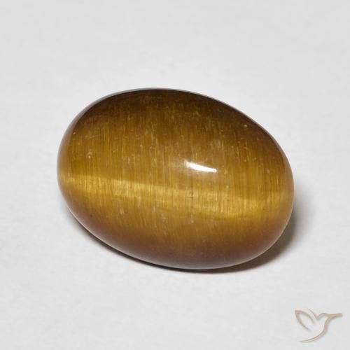 Œil de tigre Marron jaunâtre naturelle ovale, 4.52 ct, Opaque