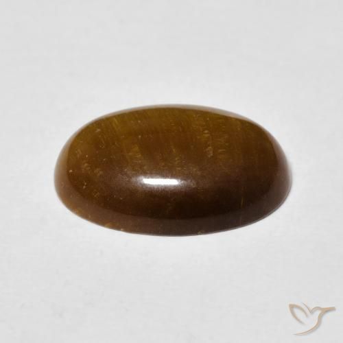 Œil de tigre Marron jaunâtre naturelle ovale, 4.52 ct, Opaque