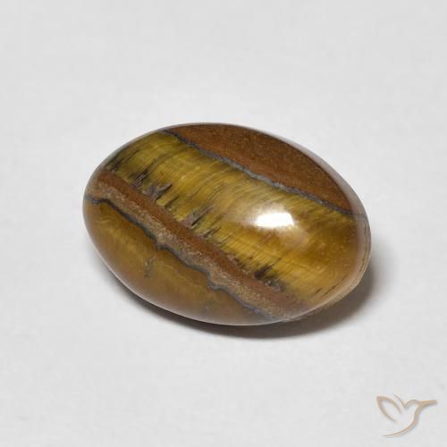 Œil de tigre Marron jaunâtre naturelle ovale, 4.24 ct, Opaque