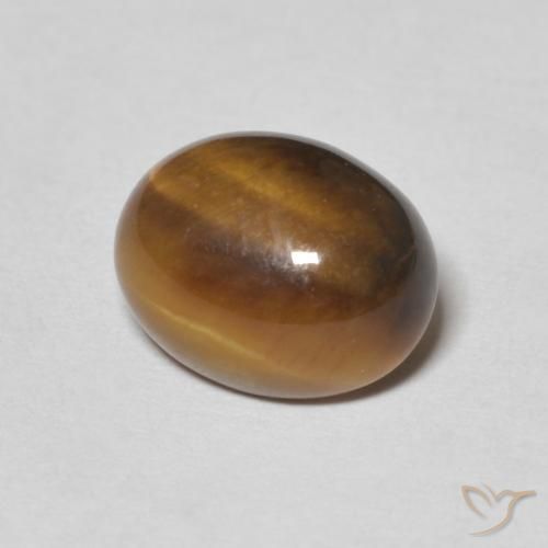 Œil de tigre Marron chaud naturelle ovale, 3.12 ct, Opaque