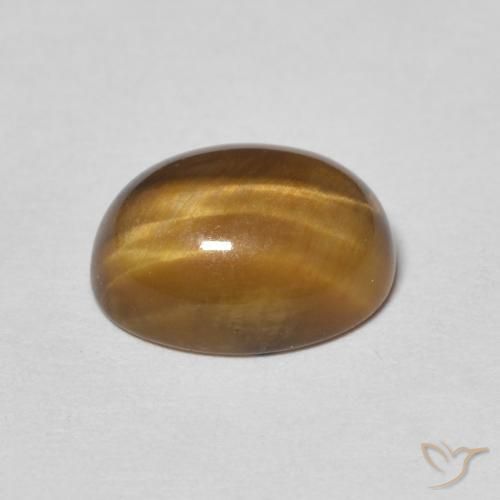 Œil de tigre Marron chaud naturelle ovale, 3.12 ct, Opaque