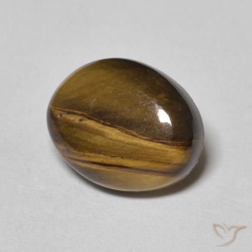 Œil de tigre Brun doré naturelle ovale, 3.27 ct, Opaque