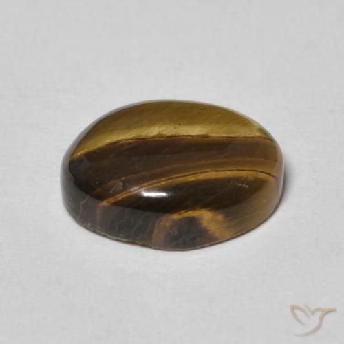 Œil de tigre Brun doré naturelle ovale, 3.27 ct, Opaque