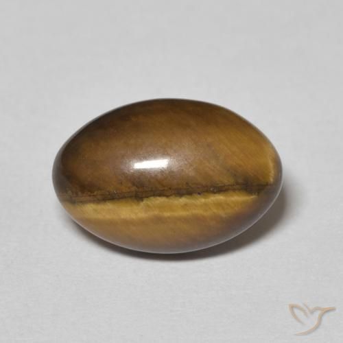 Oeil de Tigre Marron jaunâtre naturelle ovale, 3.78 ct, Opaque