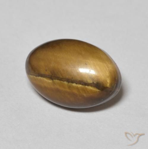 Oeil de Tigre Marron jaunâtre naturelle ovale, 3.78 ct, Opaque