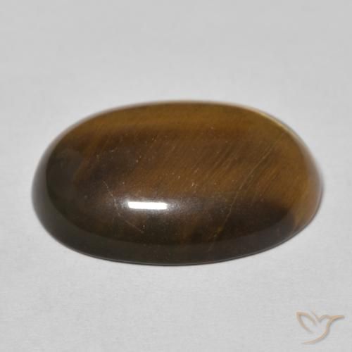 Œil de tigre Brun doré naturelle ovale, 13.59 ct, Opaque