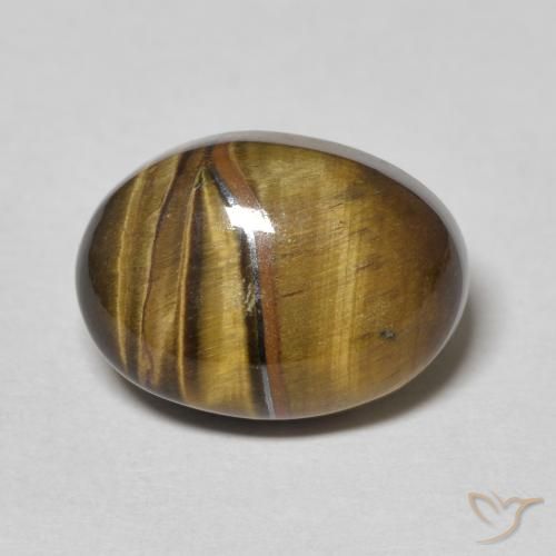 6.95ct Naturel Marron jaunâtre Œil de tigre, ovale, Opaque
