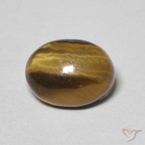 Oeil de Tigre Medium Light-Brown naturelle ovale, 1.68 ct, Opaque