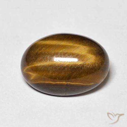 Oeil de Tigre Brun moyen naturelle ovale, 6.35 ct, Opaque
