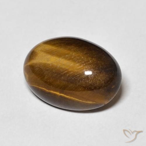 Oeil de Tigre Brun moyen naturelle ovale, 6.35 ct, Opaque