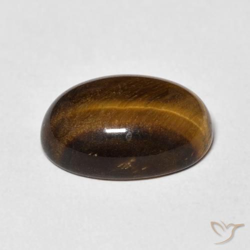 Oeil de Tigre Brun moyen naturelle ovale, 6.35 ct, Opaque
