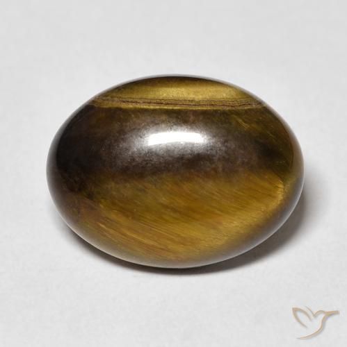Oeil de Tigre Brun doré naturelle ovale, 8.99 ct, Opaque