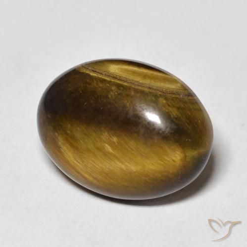 Oeil de Tigre Brun doré naturelle ovale, 8.99 ct, Opaque