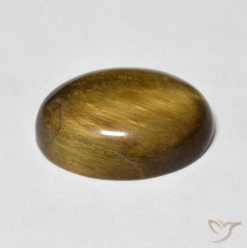 Oeil de Tigre Brun doré naturelle ovale, 8.99 ct, Opaque