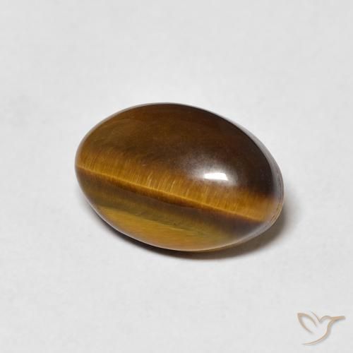 Œil de tigre Marron chaud naturelle ovale, 4.04 ct, Opaque