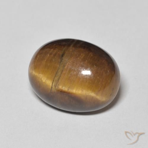 Œil de tigre Brun moyen naturelle ovale, 10.44 ct, Opaque