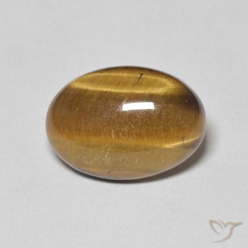 Oeil de Tigre Marron jaunâtre naturelle ovale, 5.46 ct, Opaque