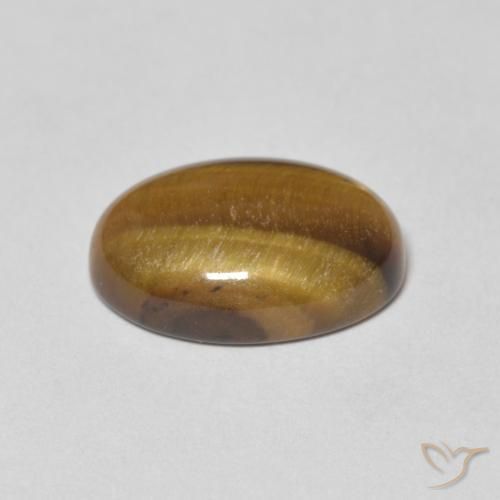 Oeil de Tigre Marron jaunâtre naturelle ovale, 5.46 ct, Opaque
