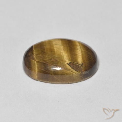 Œil de tigre Marron jaunâtre naturelle ovale, 8.10 ct, Opaque